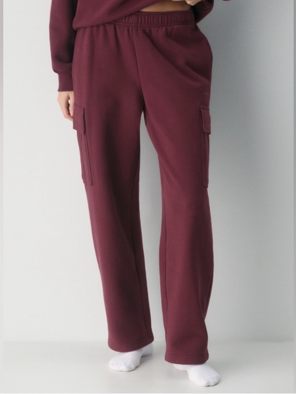 Aritzia Burgundy Cargo Joggers